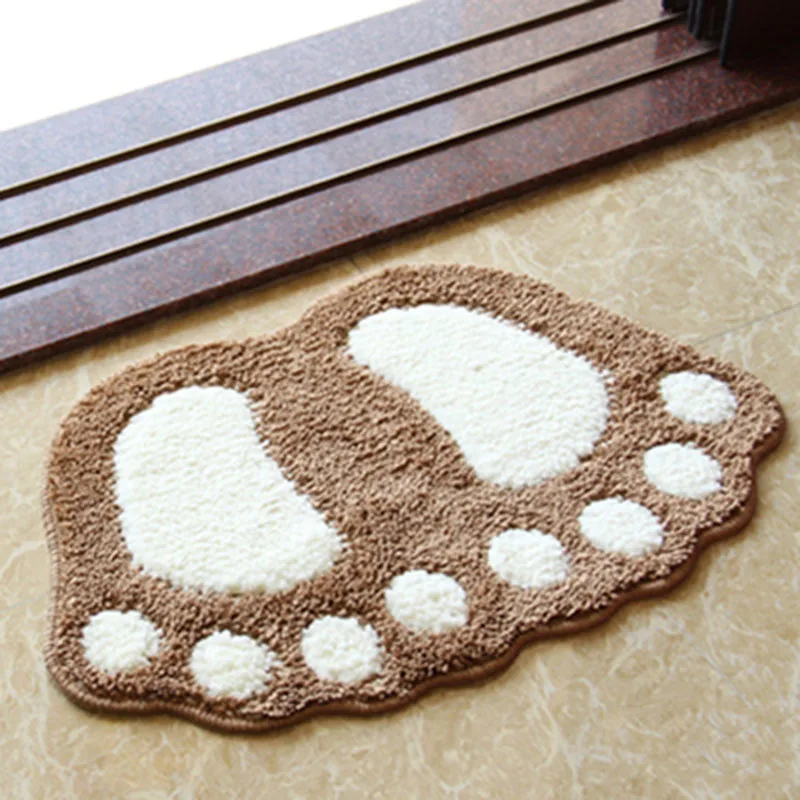 

New Non-Slip Bathroom Mats Thick Bath Room Mat Foot Print Carpets Toilet Floor Protection Rugs Anti-Skid Bath Pad 40*60 Door Mat