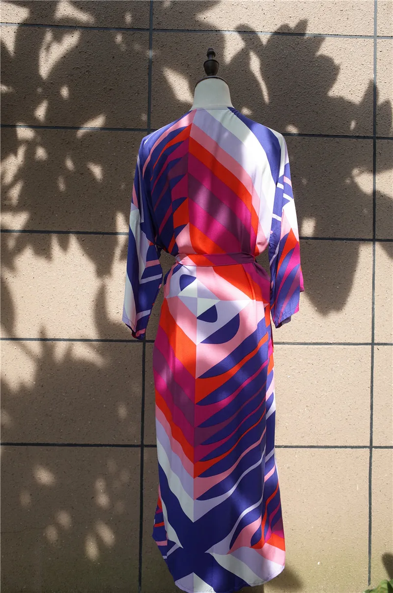 Хлопковое пляжное платье с геометрическим принтом саронги накидка купальник