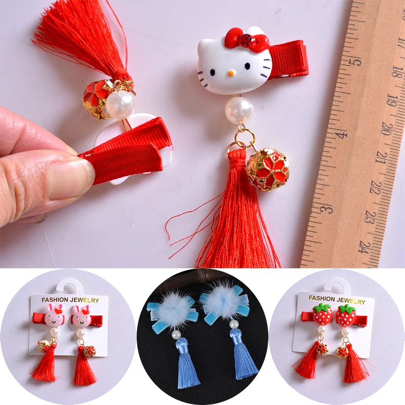 Детские заколки для волос QIANAO2pcs в стиле Hello kitty Китайская традиционная принцесса