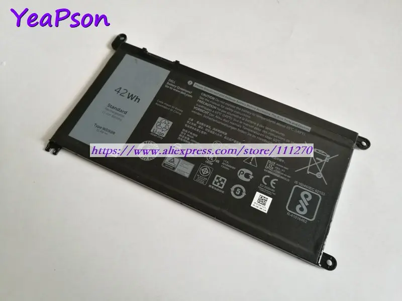Yeapson 11 4 V 3500 мАч натуральная WDX0R T2JX4 3CRH3 ноутбук Батарея для Dell Inspiron 13 7368/14 5000/15 3585/17