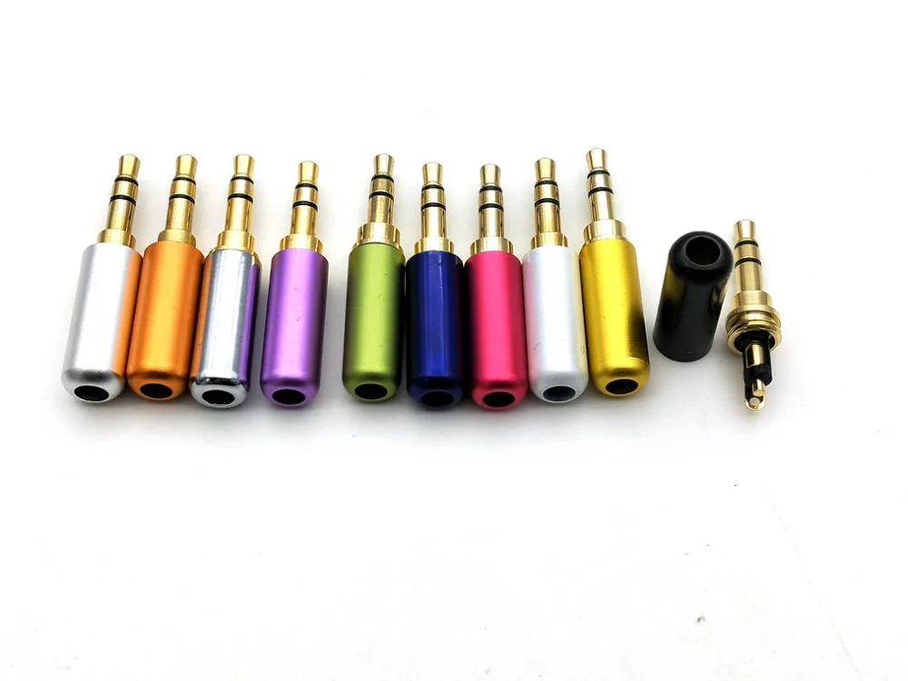 100 шт. в алюминиевом корпусе 3 5 мм стерео разъем аудио для DIY стереогарнитуры