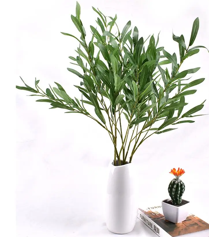 

Artificial Flower with 6-petal Olive Leaves, 96cm Long, Wedding Decoration In The Hotel Lobby,Green Plants In The Back Courtyard