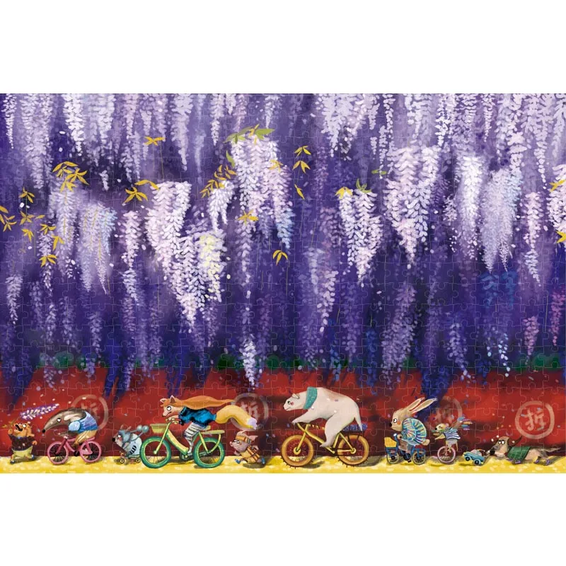 

Michelangelo Original Hand-Painted Jigsaw Puzzle Ride-Under The Wisteria Flower, Over 2000 Pieces Adult Gifts