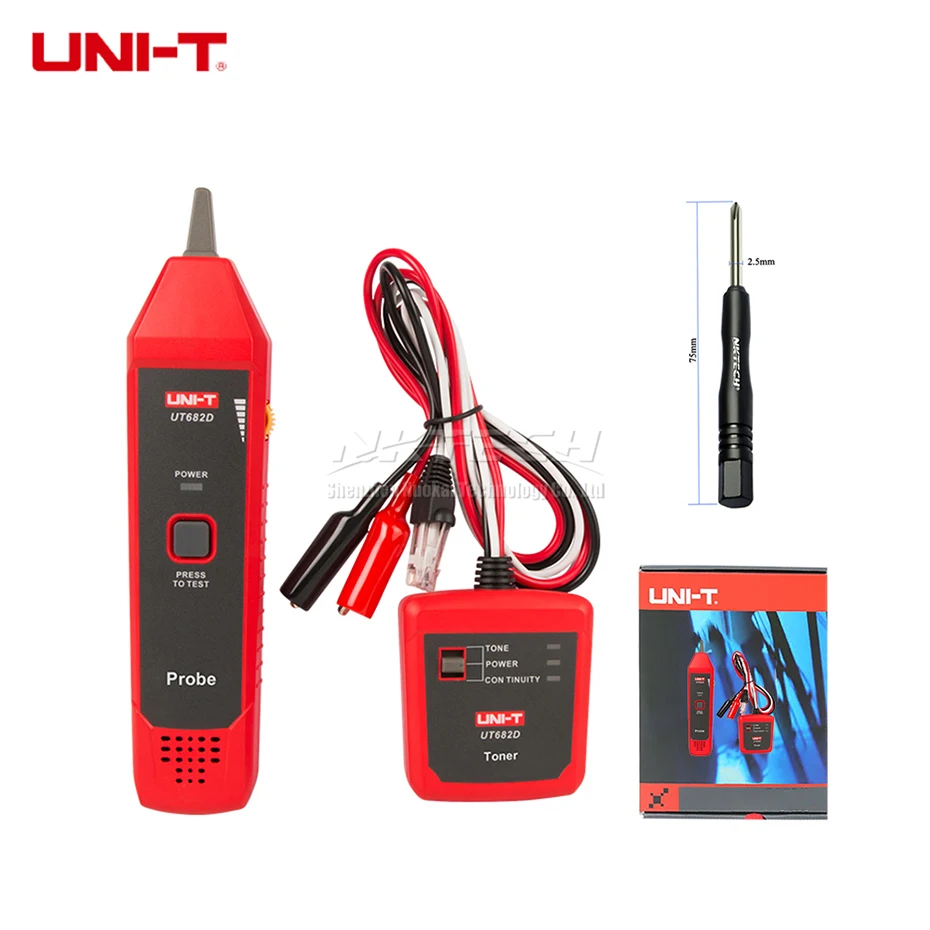 UNI-T провода трекер тестер UT682 UT682D цепи RJ11 RJ45 телефонные провода отслеживания линии Finder LAN кабель сети детектор инструмент - Цвет: UT682D