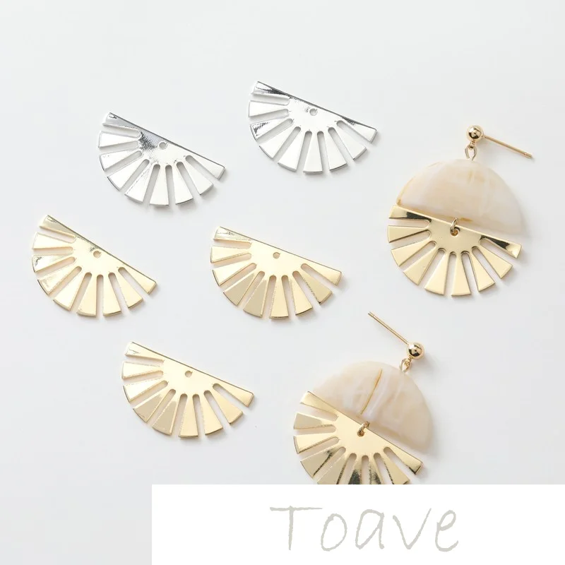 

Gold-clad copper plated real gold color-preserving fan pendant diy earrings hand-made material accessories