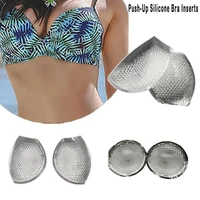 1pair soft silicone gel bra bikini bra insert breathable artificial transparent push up silicone bra inserts round bra pads