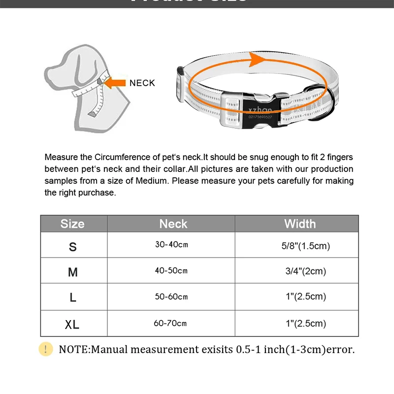 Светоотражающая табличка на ошейник для собак и кошек Выгравированная