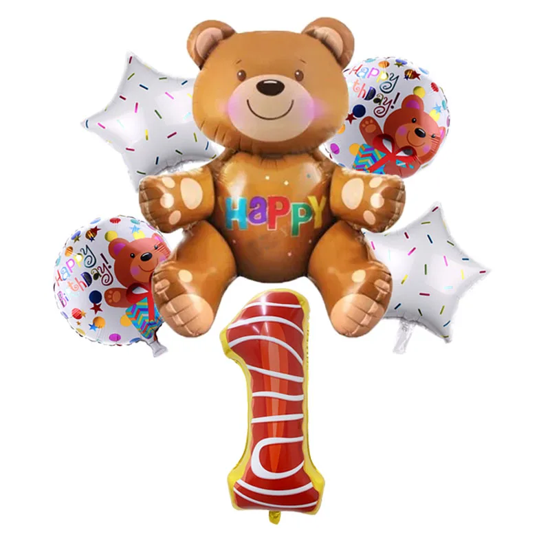 Воздушные шары из фольги в форме медведя комплекте гелиевый 3d-шар пончика 32 дюйма