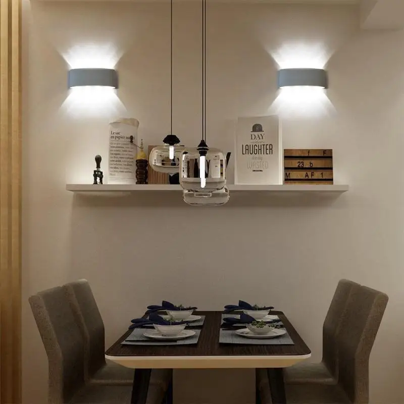 Изогнутый СВЕТОДИОДНЫЙ алюминиевый настенный светильник с двойной