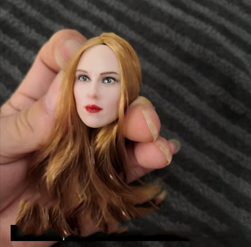 

1/6 Scarlett Johansson 4.0 Head Sculpt Light Yellow Curly Long Hair for 12''Pale Bodies Toys Gifts