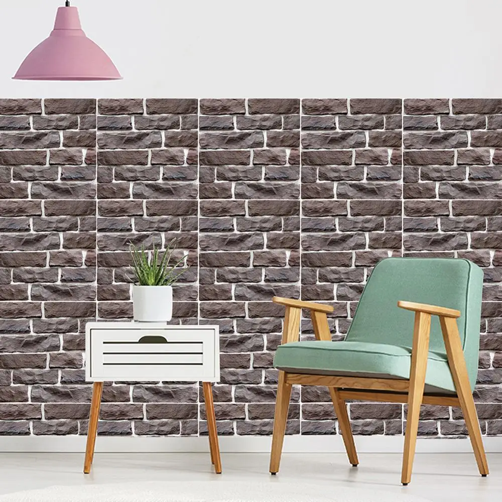 3D обои для домашнего декора наклейки на стену с имитацией кирпича и камня