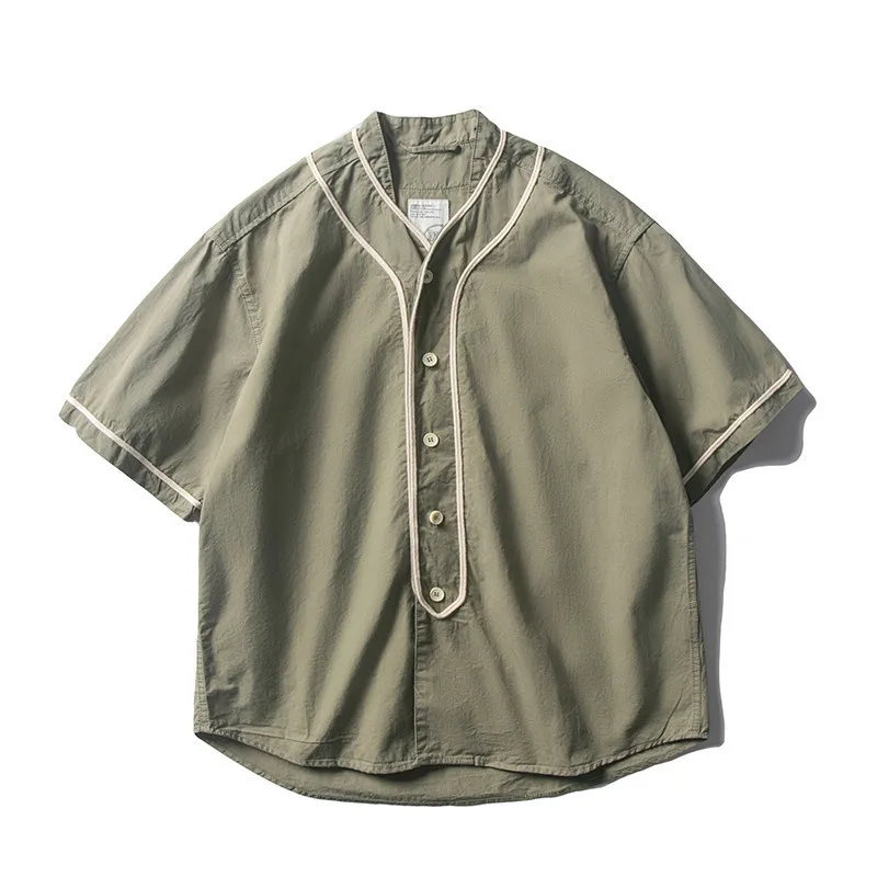 

Spring Summer Men's Loose Top Short Sleeve Outdoor Trekking Hiking Climbing Combat Sport Labor Cargo Trend Unisex Baseball Shirt