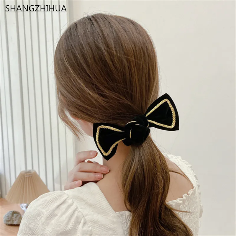 The New 2021 Korean Classic Black Cotton Bow Hair Accessory Is An Unusual Goth Jewelry Gift For Womens Fashion Headband