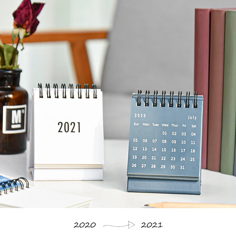 

Desktop Calendar From 2020 to 2021 Mini Desktop Standing Flip Monthly Calendar Suitable for School Home Office
