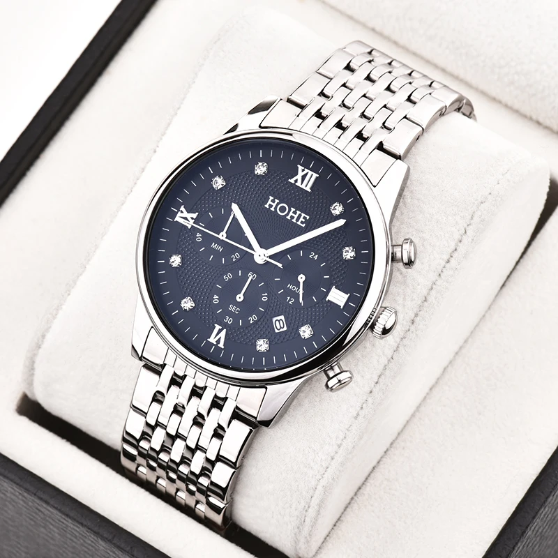 Men's Korean fashion leisure luminous multifunctional quartz watch trend student watch round dial men's Watch