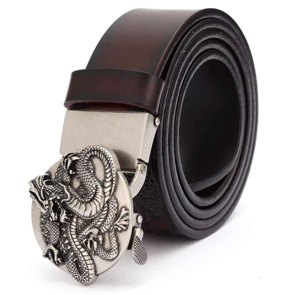 Для мужчин из натуральной кожи, платье пояс с автоматическим BuckleFashion кожа Ремни со съемными Пряжка из сплава