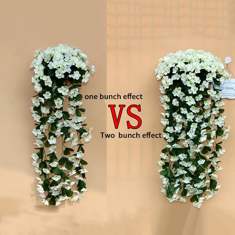 

Artificial Flowers Violet Lvy Wreath Wall Hanging Flowers Wedding Family Gathering Garden Balcony Decoration Artificial Flowers