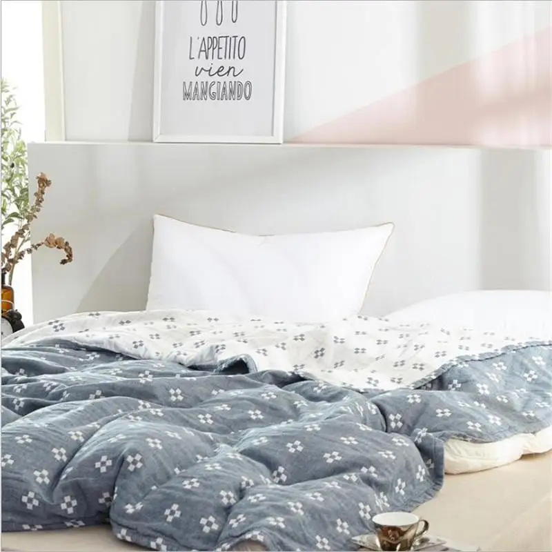 Муслиновое одеяло 4 слоя 32 хлопка для взрослых и детей мягкое путешествий|Одеяла|