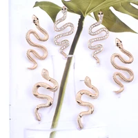 new snake shape geometric embossed golden womens earrings punk hip hop personality twisted earrings party gifts fashion jewelry