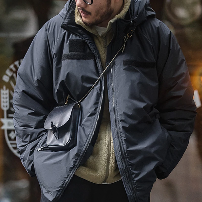 Maden Men Winter Thick Coats Japan Retro Warm Hooded Parkas Windproof Padded Coats Streetwear Cotton Loose Clothing Dropshipping