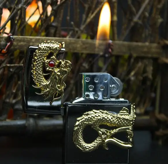 Jinlong масляная надувная зажигалка с открытым огнем|Зажигалки| |