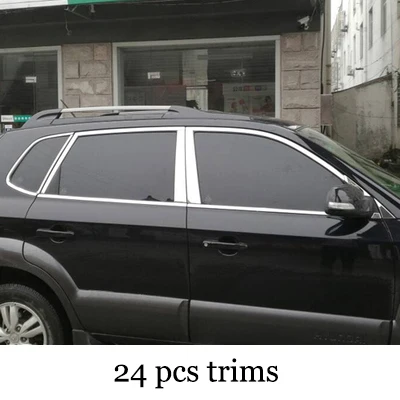 Lsrtw2017 304 нержавеющая сталь окна автомобиля планки для hyundai tucson 2004 2005 2006 2007 2008 2009 2010 2011 2012 1st поколения - Название цвета: 24 pcs trims