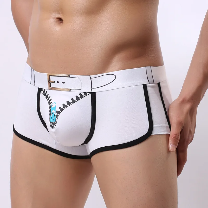 Мужские боксеры нижнее белье u образные Сексуальные трусы Cueca хлопковые