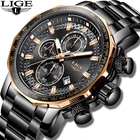 Мужские наручные часы LIGE, новые спортивные часы с хронографом, топовые брендовые Роскошные полностью Стальные кварцевые часы, водонепроницаемые часы с большим циферблатом для мужчин