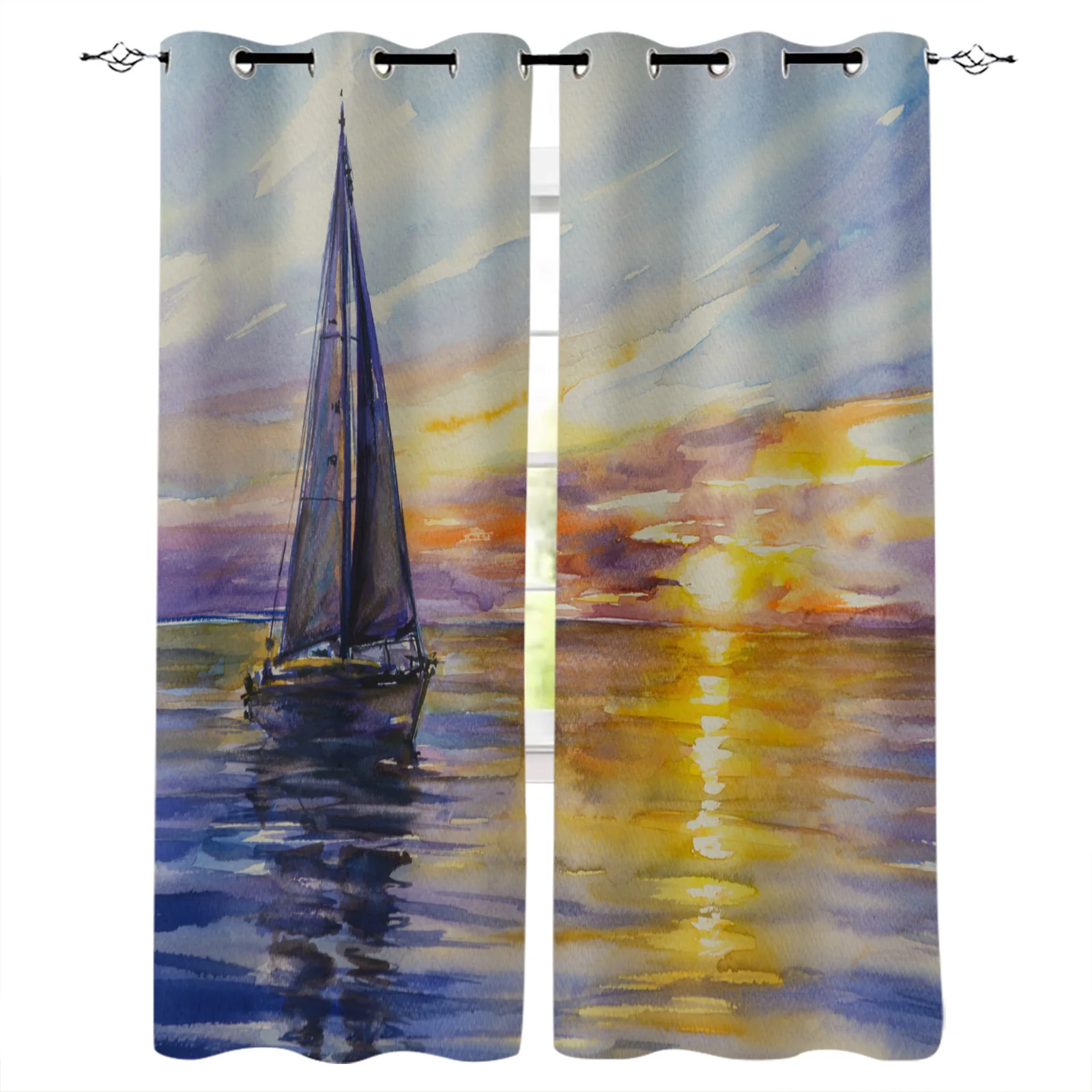 Морские парусные волны картина маслом оконные шторы домашний декор занавески