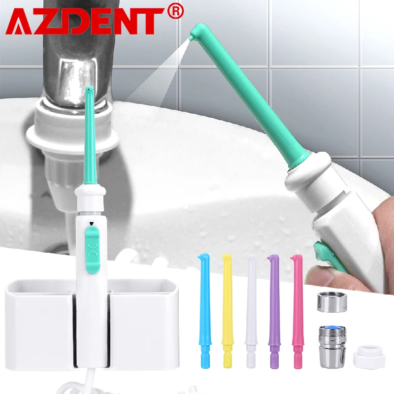 

AZDENT 6Tips Faucet Oral Irrigator Water Dental Flosser Portable Single Multiple Water Jet SPA Oral Irrigation Teeth Cleaner