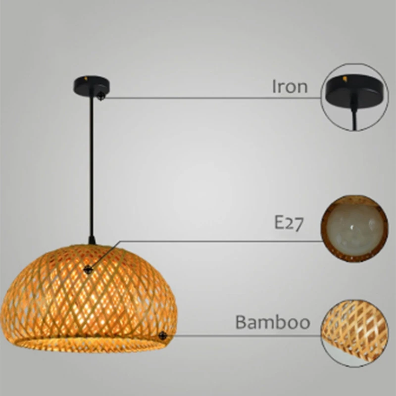 

Modern Bamboo Work Hand Knitted Bamboo Weaving Chandelier Restaurant Handmade Bamboo Lantern Chandelier Hotel Home Decoration La