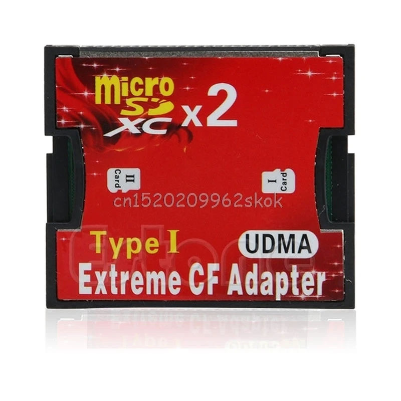 

Double Micro SD TF SDHC SDXC To CF Type I UDMA HighSpeed Memory Adapter