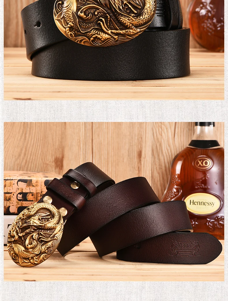 OGRM crafts, титановая сталь, дракон, рыба, пряжка, 316L сталь, Воловья кожа, кожаный ремень, дизайнерские ремни для мужчин, высокое качество