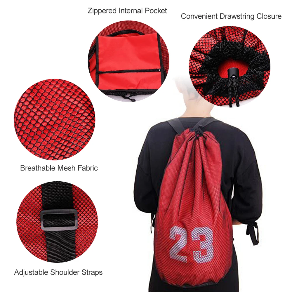 

Basketball Bag Drawstring Mash Backpack Fitness Bucket Bag Outdoor Basketball Backpack Sports Equipment Bag