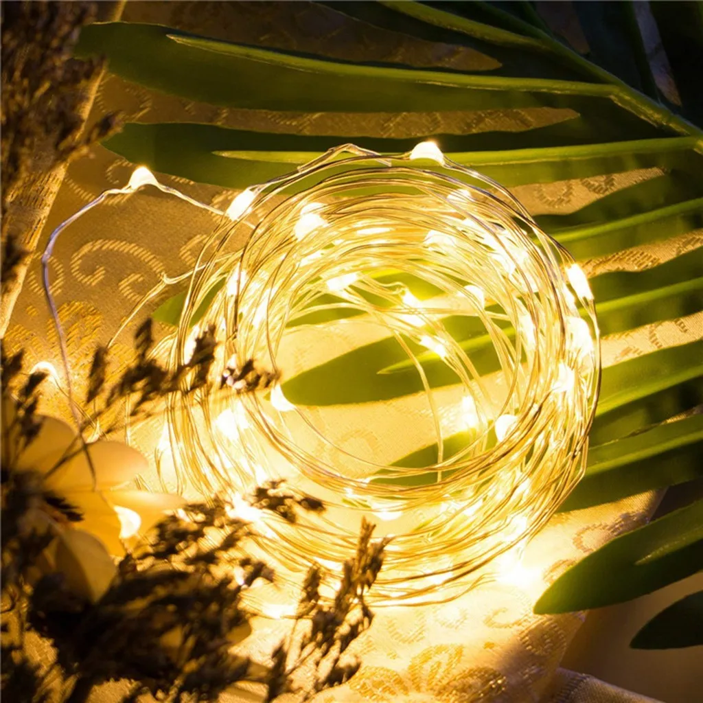 100LED 10 м освещение строка Медный провод лампы окружающего света Управление