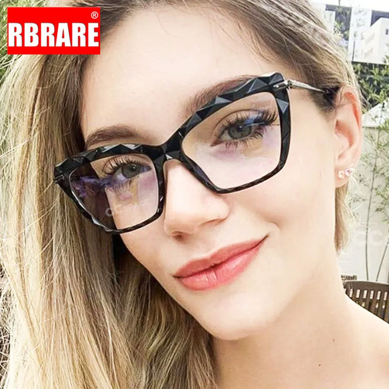 

RBRARE ретро очки с оправой из сплава оправа женские плоские зеркальные очки поддельные оптические большие рамки высококлассные очки оправа д...
