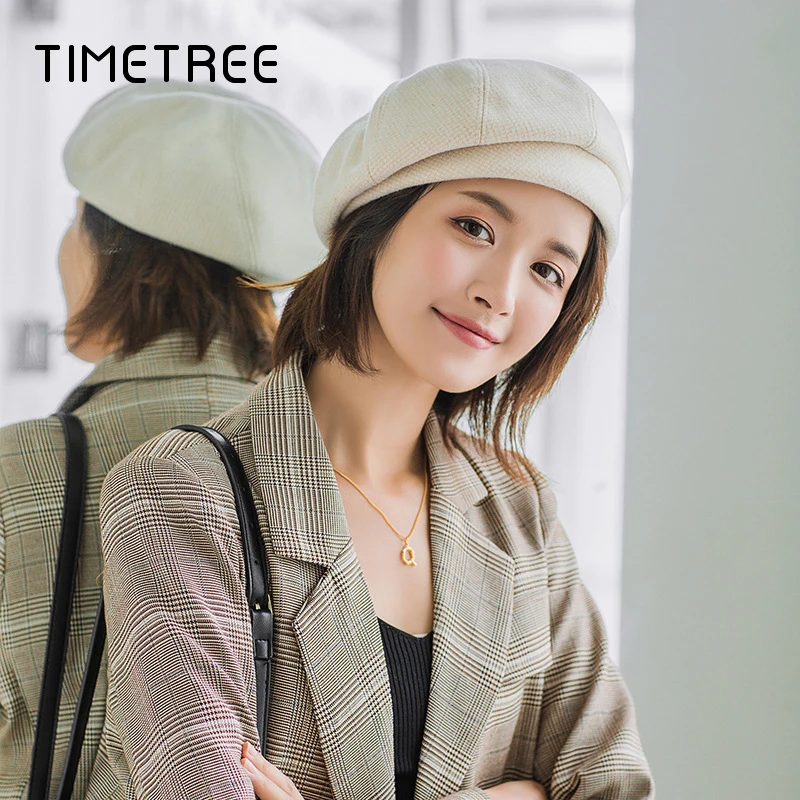 Модная трендовая теплая зимняя плюшевая утепленная Шапка бини женские