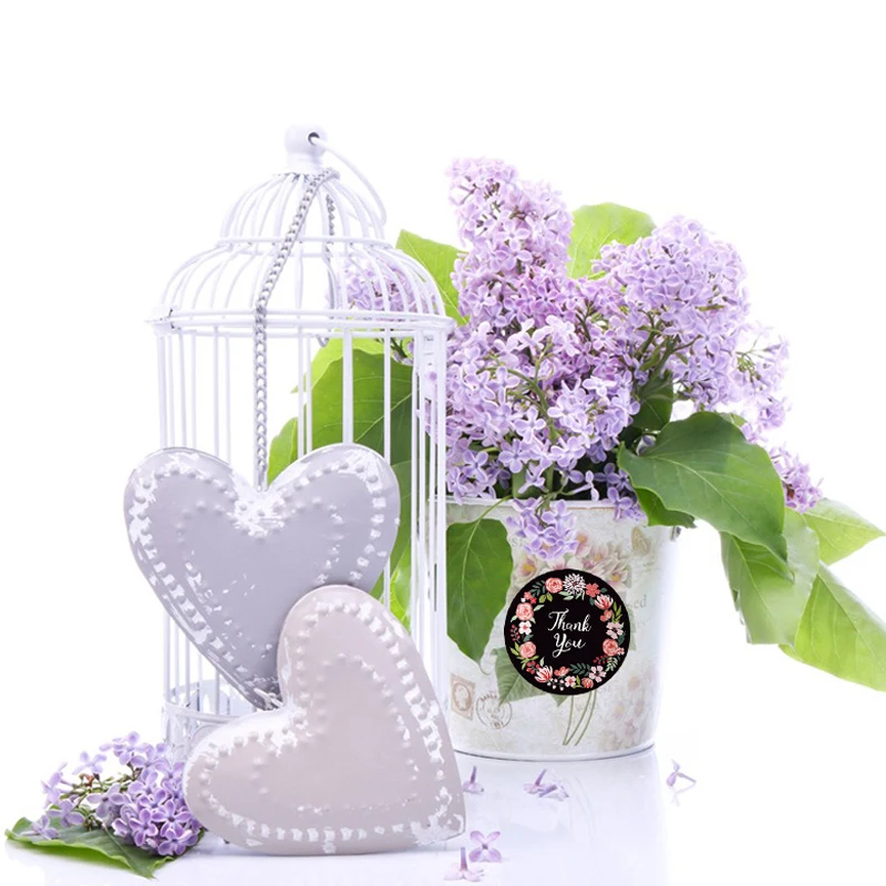 

500Pcs/Roll Thank You Stickers Shopping Gift Bag Sealing Sticker Dessert Shop Kids Reward Birthday Party Gift Decorations Labels