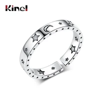 kine genuine 925 sterling silver star moon rings for women stackable opening silver 925 ring wedding romantic jewelry gifts