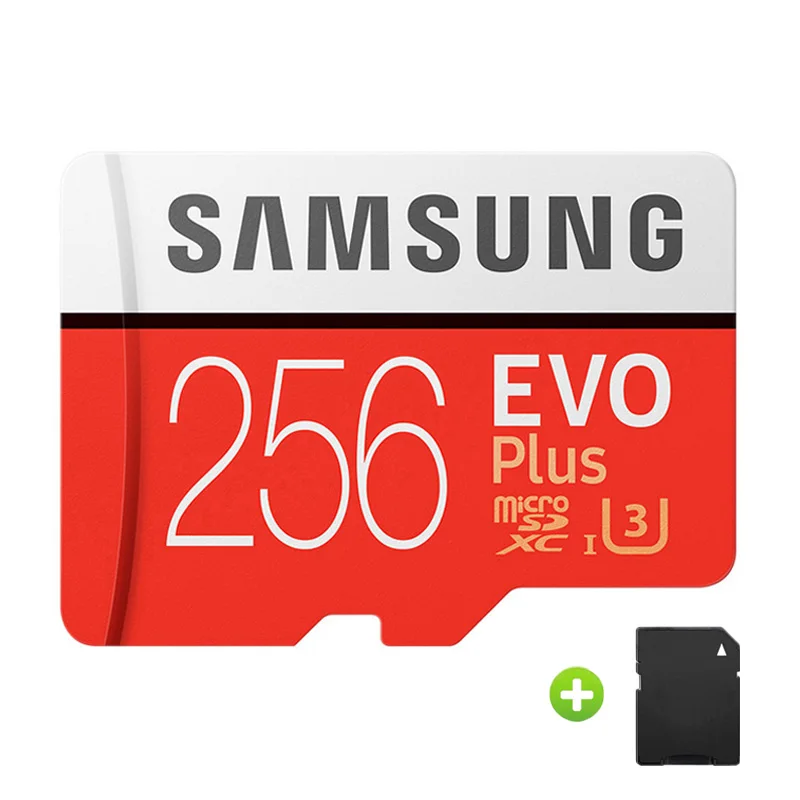 SAMSUNG карта памяти Micro SD Card 64 Гб 128 ГБ 256 Гб карта памяти EVO+ 100 МБ/с. C10 TF карта флэш-накопитель для смартфона - Емкость: 256GB-Adapter