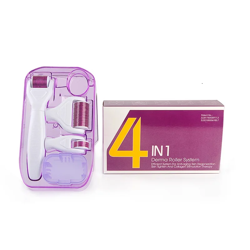 

DRS Derma Roller kit 4 in 1 Set Derma Rolling System Sterilized 300/720/1200 Needles Meso Roller Micro Needle Skin Care