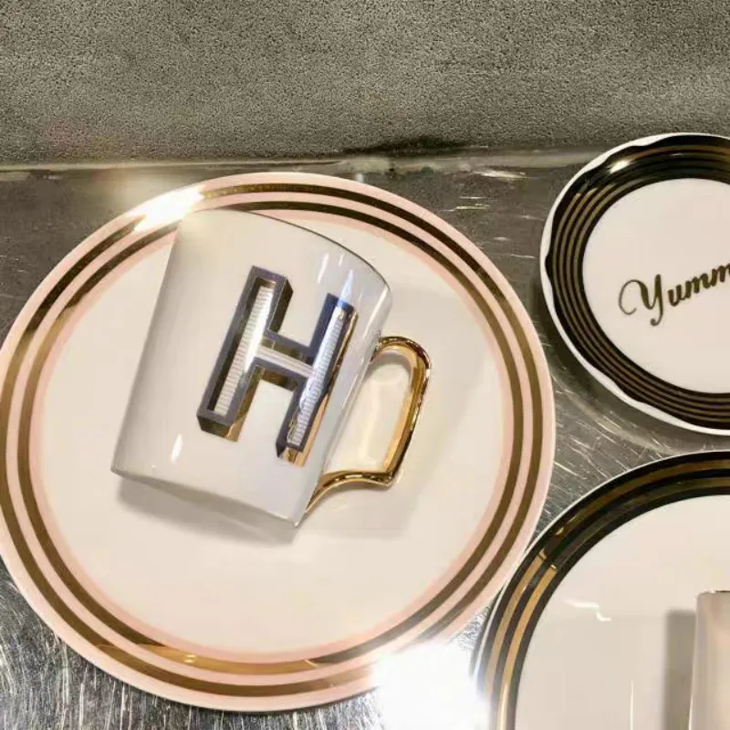 Кружка из костяного фарфора кофейная чашка и блюдце домашняя посуда для напитков