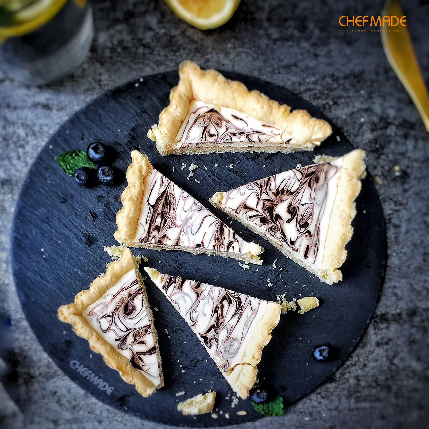 CHEFMADE 7 дюймовый тартов со съемным дном с антипригарным покрытием прямоугольник