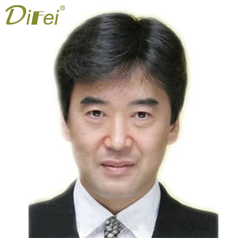 DIFEI 6 дюймовый синтетические мужские ботинки ручной работы Парик короткие прямые