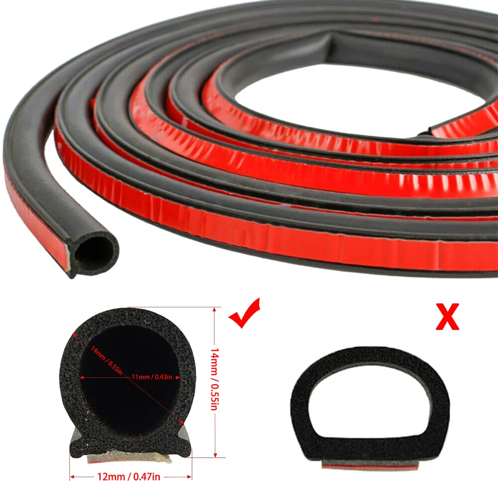 4M Car Door Seal Strip Rubber Trunk Hood Edge Insulation Trim Sloping D-Shaped Anti-friction | Автомобили и мотоциклы