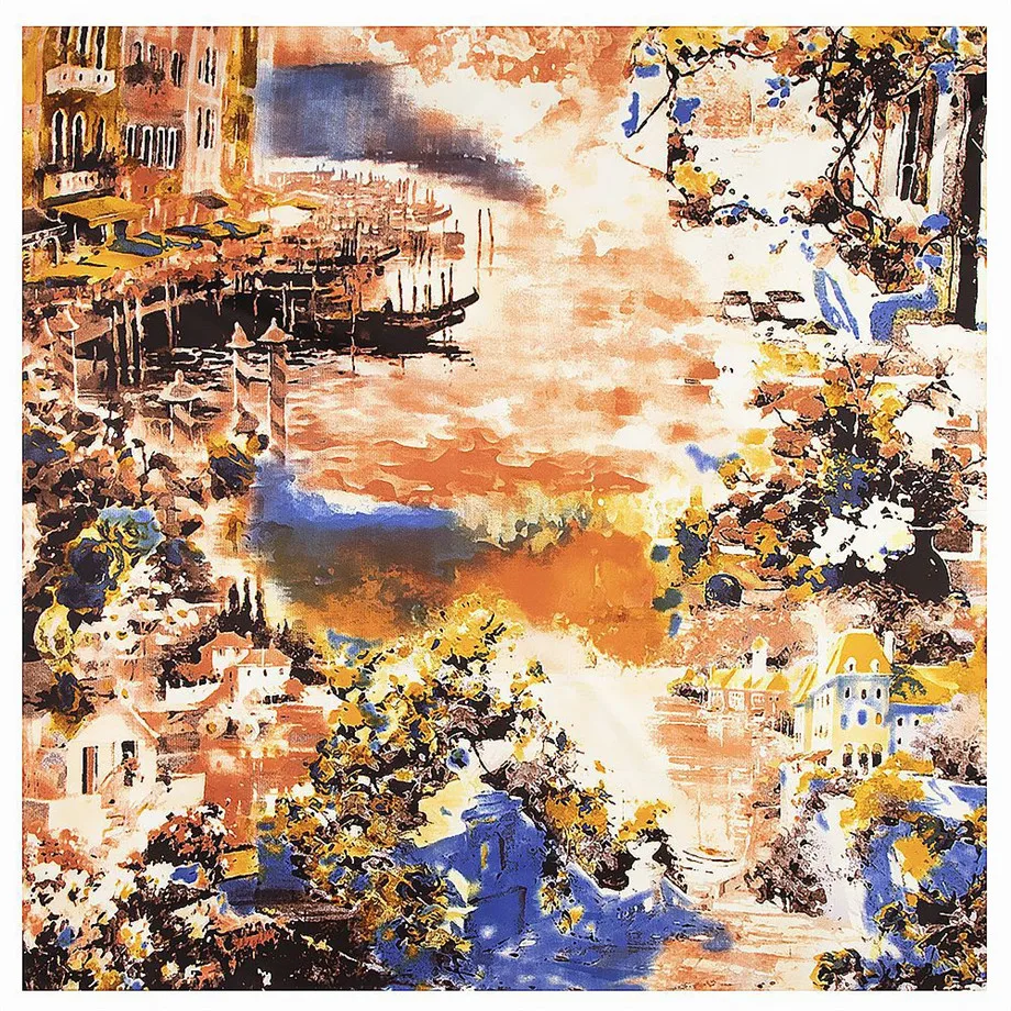 _ 100% саржевый шелковый шарф роскошный брендовый зимний женский 2019 Новые