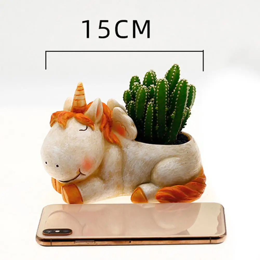 

Kawaii synthetic resin Flowerpot unicorn sheep Succulent Planter Cute Green Plants Flower Pot with Hole For Dropshipping