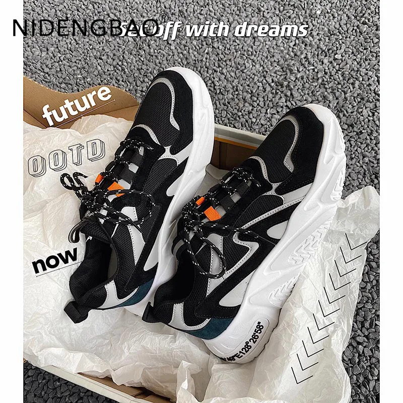 Men Chunky Shoes Autumn Fashion Male Sneakers Mesh Breathable Outdoor Walking Running Causal Sports Shoes Platform Footwear