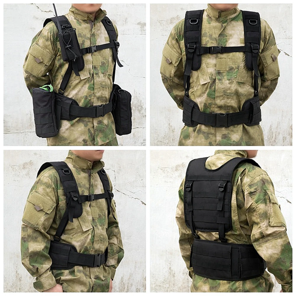 Тактический Жилет MOLLE 1000D нейлоновый жилет ремень боевой армейский боевой пояс Куммер для мужчин с плечевым ремнем боевой пояс