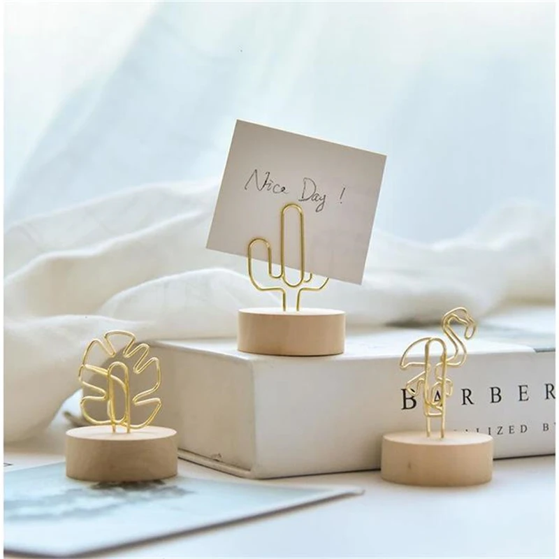 Мини Железный зажим для фотографий креативный круглый деревянный фон дня